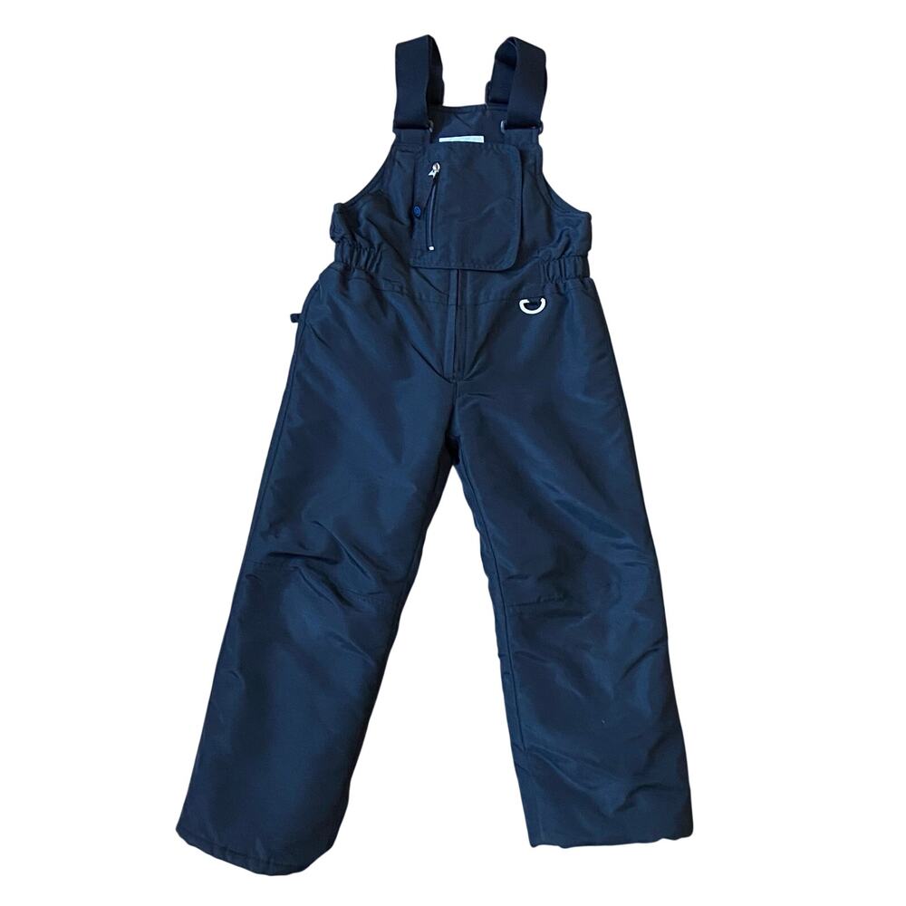 Slalom Snow Bib Overalls Boys Sz M Black Water Resistant Insulated